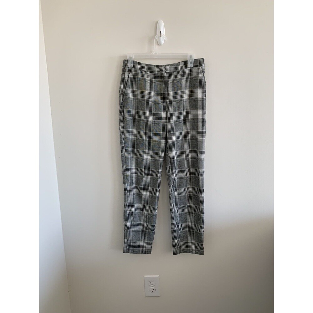 H&M Women’s Plaid Trousers Pants Size 4 Black And White Business Work